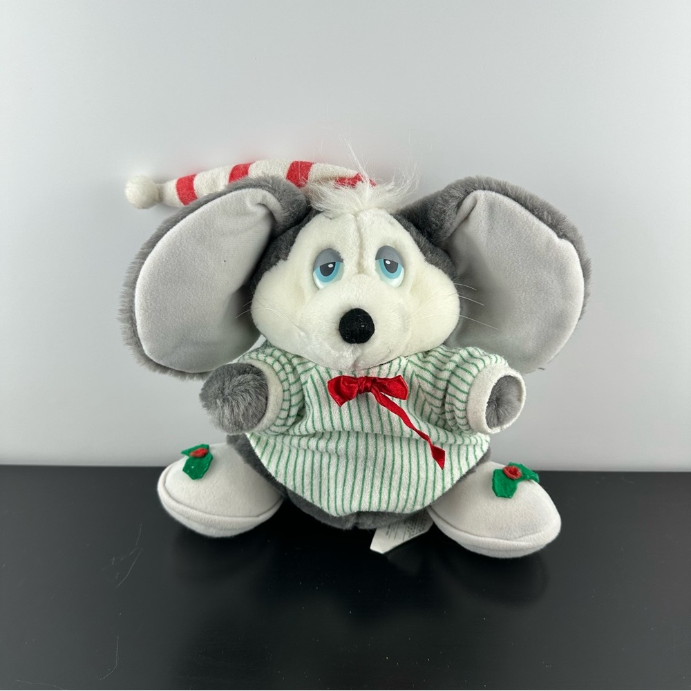 Vintage 1988 Applause Christmas Sugarplum Mouse Plush Stuffed Animal 9” 22218 Bo